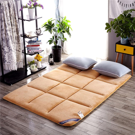Colchón de futón japonés tatami, colchón grueso de franela plegable para