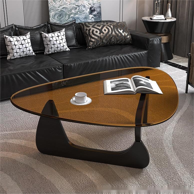 Mesa de centro de cristal para sala de estar, mesa de centro moderna de...