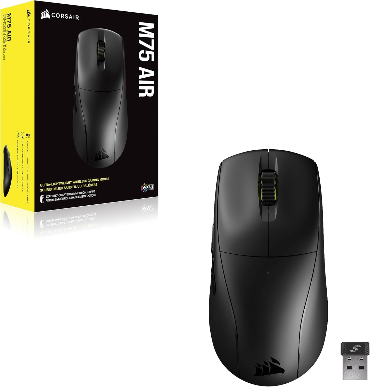 Corsair M75 AIR - Mouse inalámbrico ultra ligero para juegos - 2.4 GHz y...