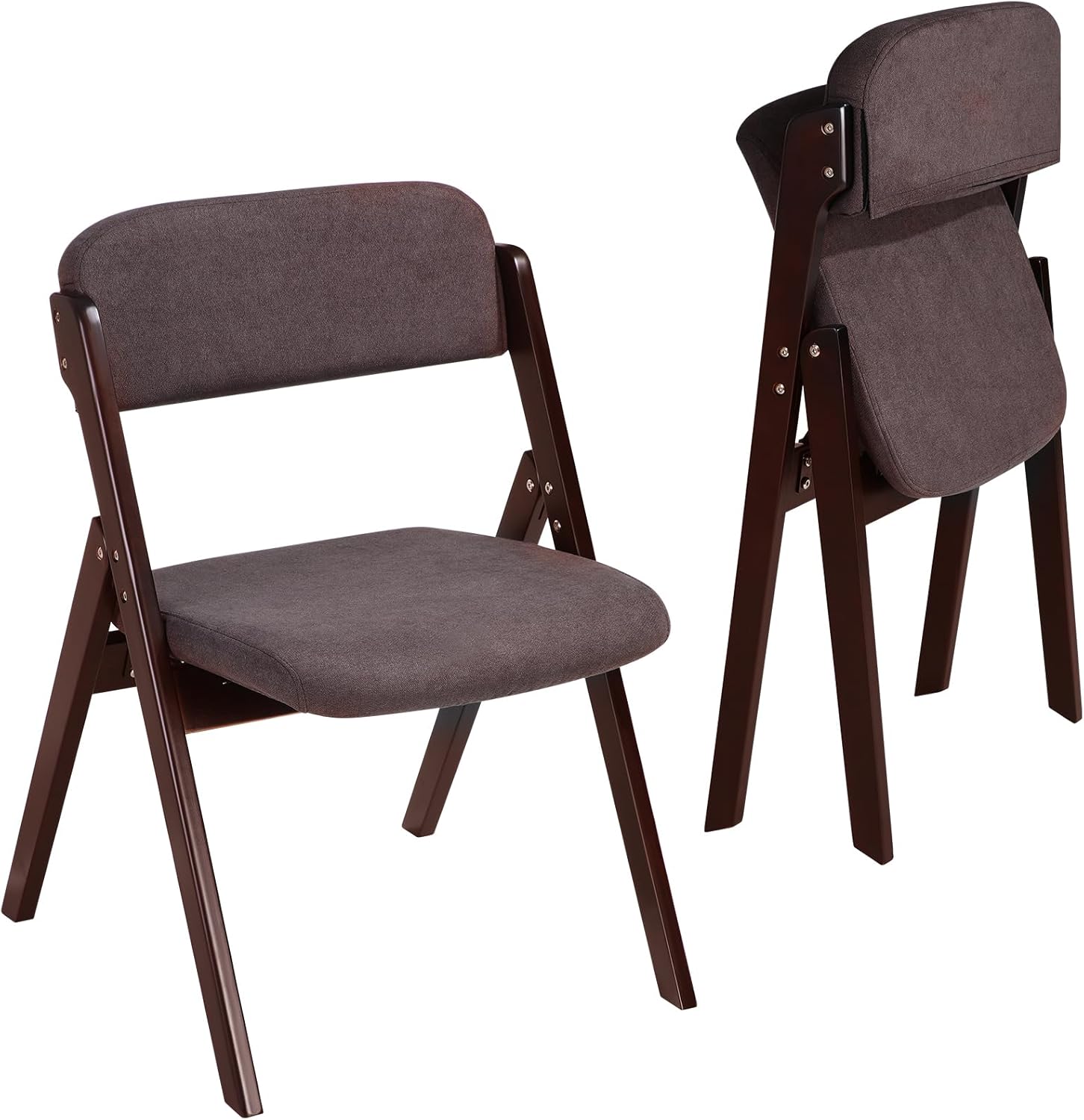 Kigley Paquete de 2 sillas de comedor plegables con asientos acolchados, sillas...