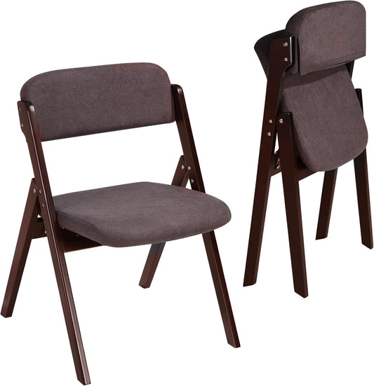 Kigley Paquete de 2 sillas de comedor plegables con asientos acolchados, sillas...