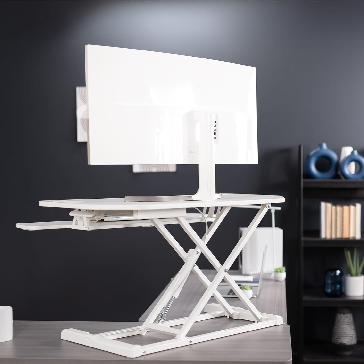 VIVO DESK-V000KLW - Convertidor de escritorio de esquina extra ancho de 38...