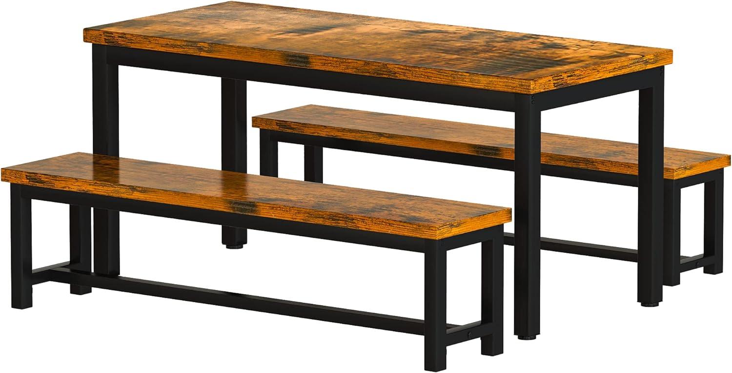 AWQM Juego de mesa de comedor de 43.3 pulgadas para 4, mesa de comedor de