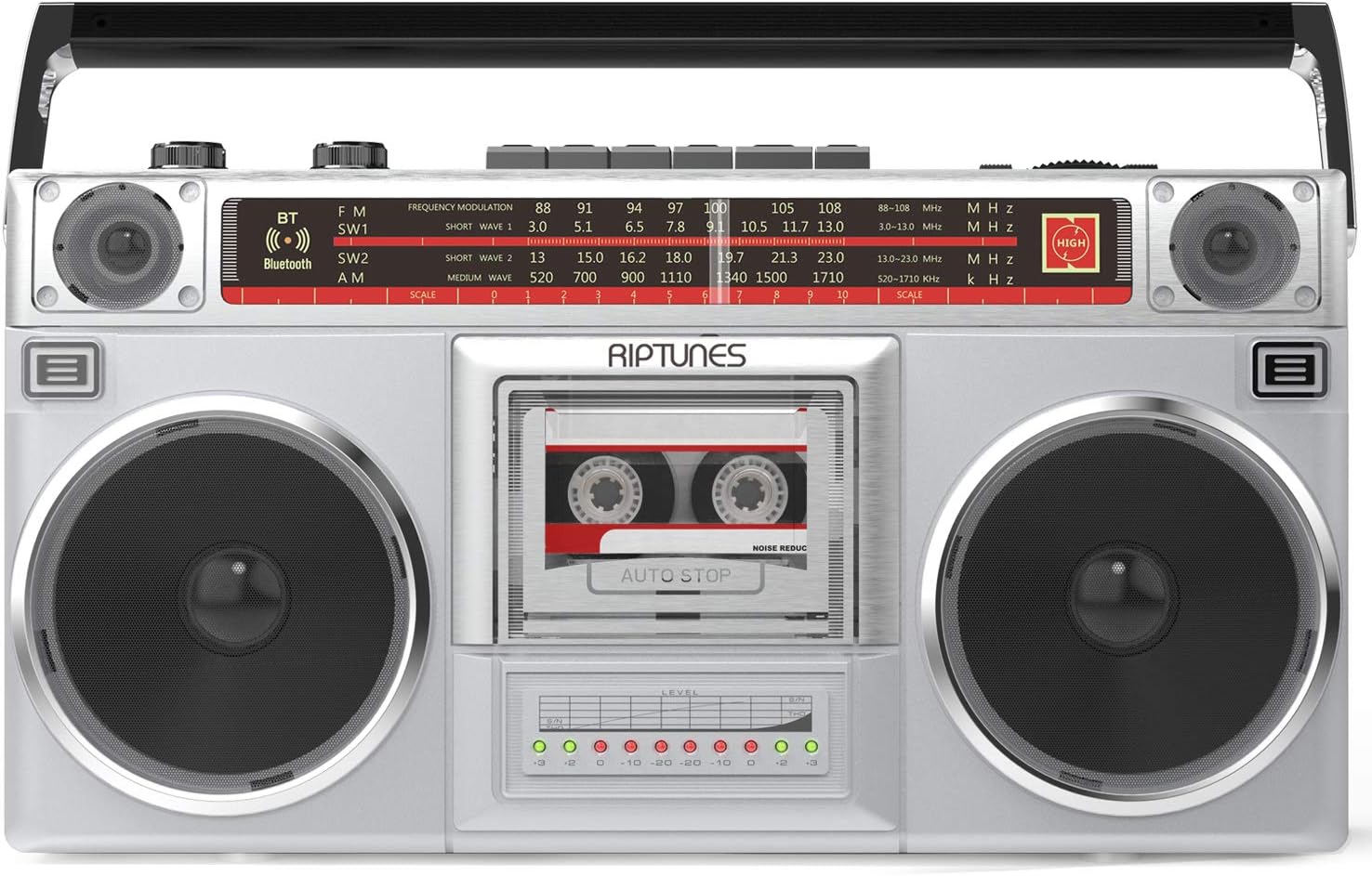 Riptunes Boombox - Grabador de cassette de radio, radio AMFM -SW1SW2,...