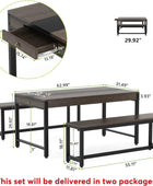 Juego de mesa de comedor grande de 63 pulgadas para 4 a 6, mesa de desayuno de