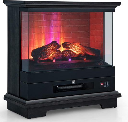 Tangkula Chimenea independiente de 27 pulgadas, calentador eléctrico de...