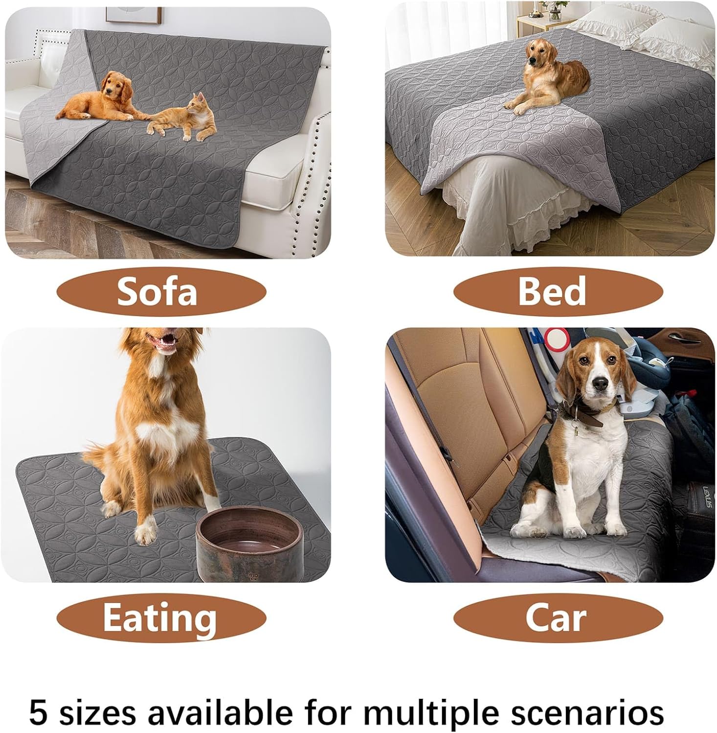 Manta impermeable para perro, 82 x 102 pulgadas, fundas para sofá y cama,...