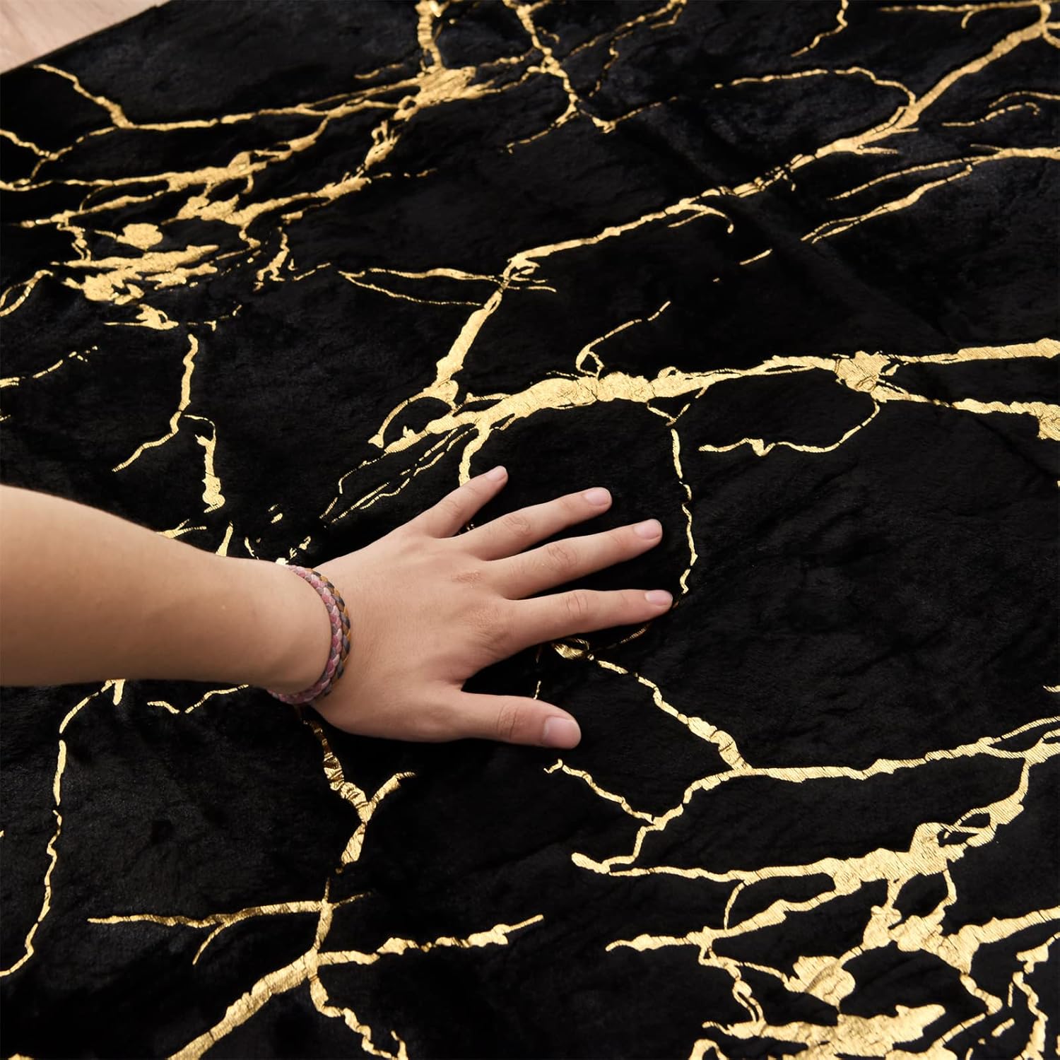 Alfombra suave de bronce metálico, para cuarto de bebé, para el cuarto del