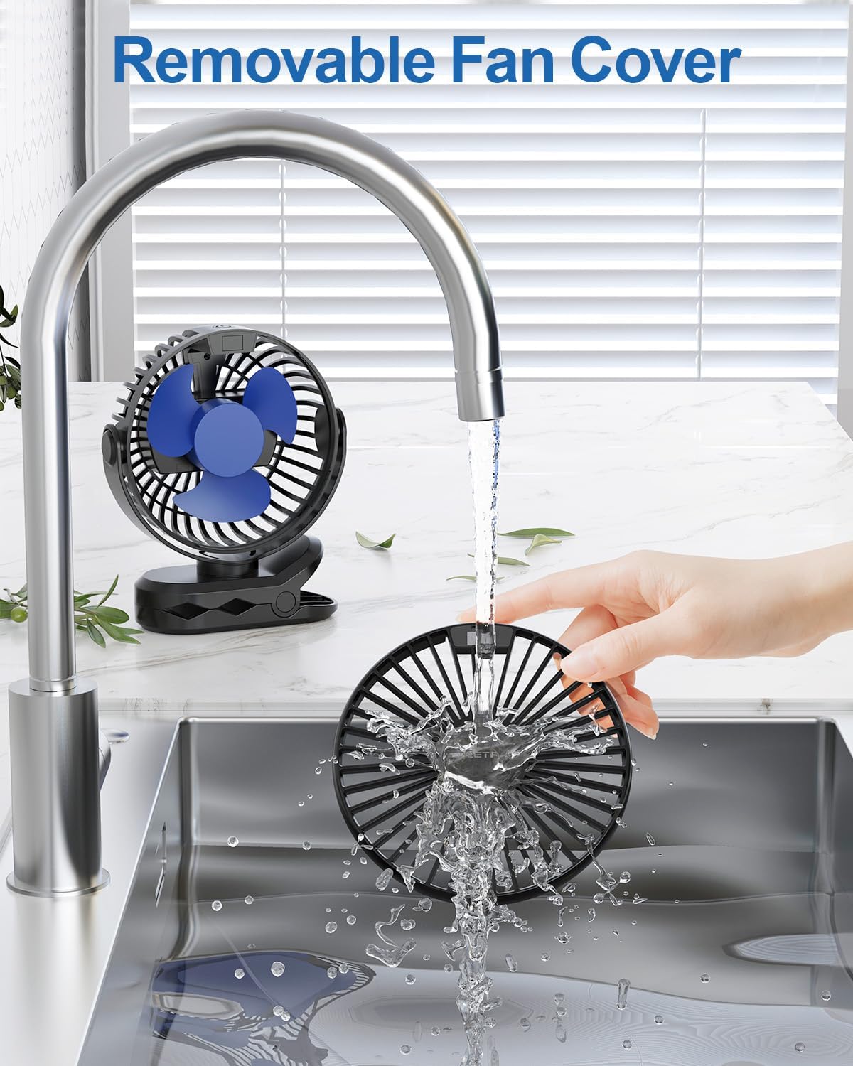SWEETFULL Ventilador portátil con clip, ventilador de cochecito a batería,...