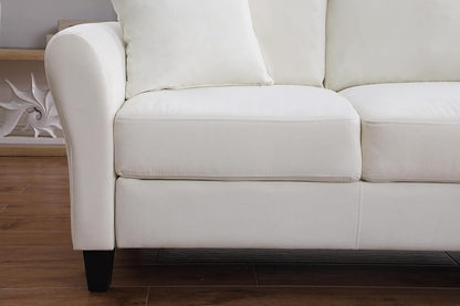 Sofá moderno de terciopelo de 78 pulgadas con 2 almohadas, sofá pequeño para