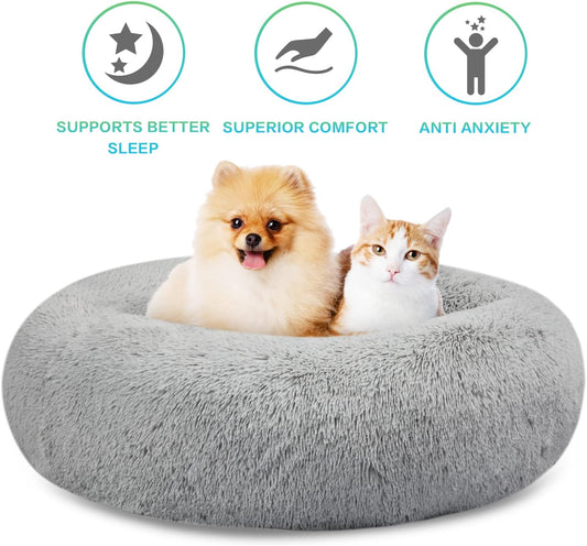 SAVFOX Cama calmante para perros, cama antiansiedad, cama de perro de felpa...