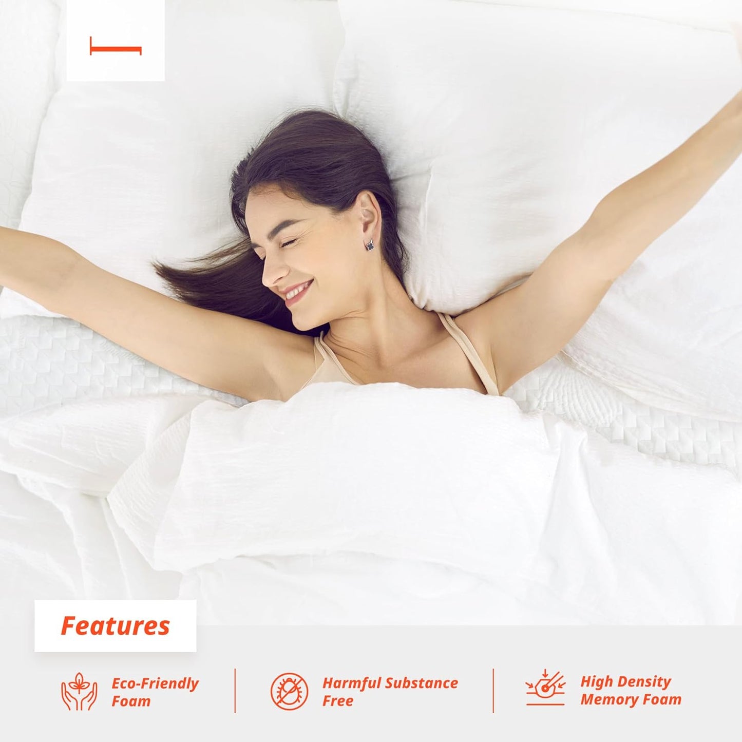 PrimaSleep Colchón matrimonial de espuma viscoelástica de gel de 10 pulgadas,
