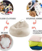LPMOERA Funda para puf de almacenamiento de animales de peluche (sin relleno),...