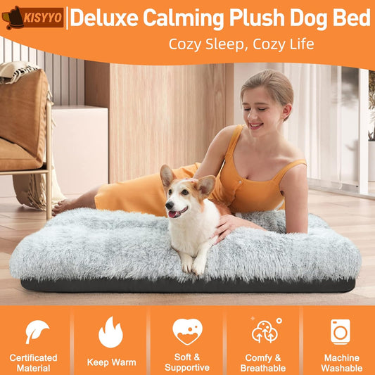 KISYYO - Camas para perros grandes, cómodas y fijas, para jaulas, lavables, 36...