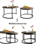 AT-VALY Juego de 2 mesas anidables, mesa de sofá redonda para sala de estar,...