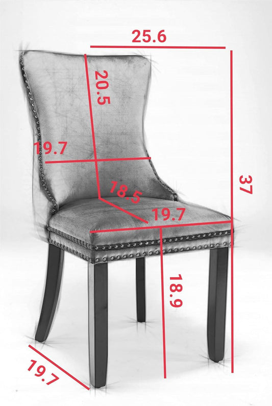 Juego de 2 sillas de comedor vintage de terciopelo con respaldo alto, sillas