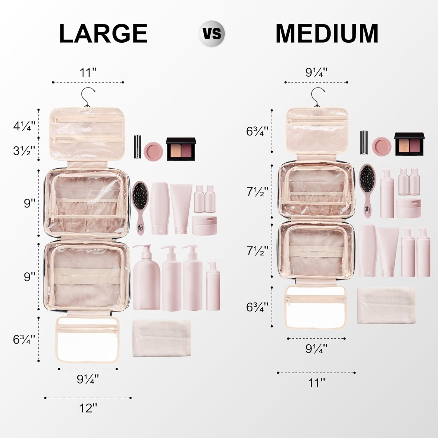 Everfun Neceser colgante de viaje para mujeres que viajan con compartimento a...