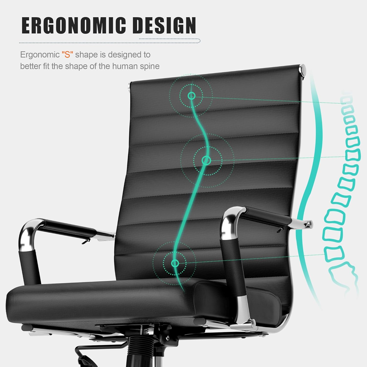 Okeysen - Silla de escritorio de oficina, ergonómicas de cuero modernas sillas...