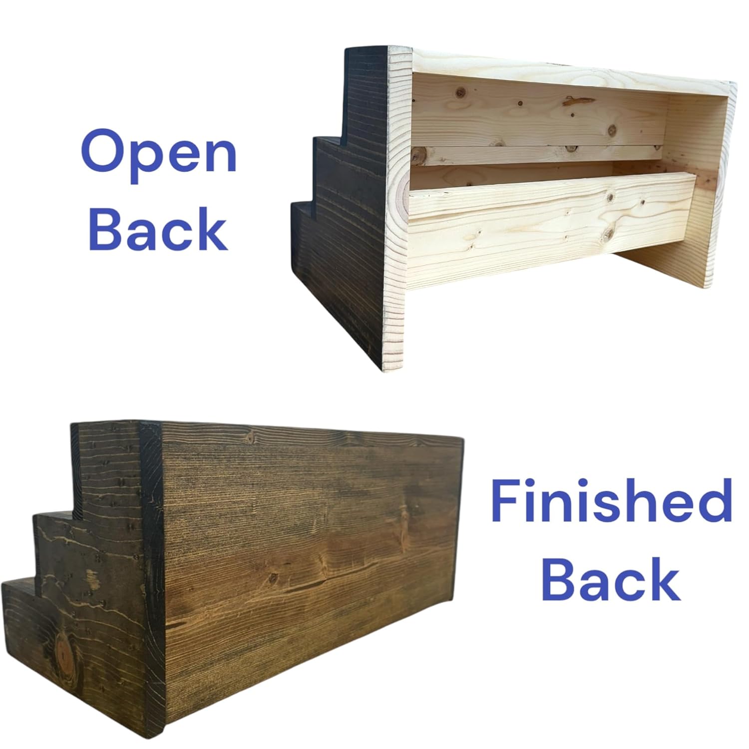 Handmade Tiered Display Shelving - Three Tier Bar Display - Bar Organizer -...