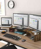 WESTREE Soporte de monitor triple doble, soporte de monitor extra largo para 1 ...