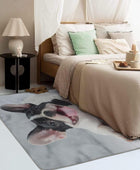 French Bulldog - Alfombra de área para perros de 5 x 6 pies, alfombra lavable...