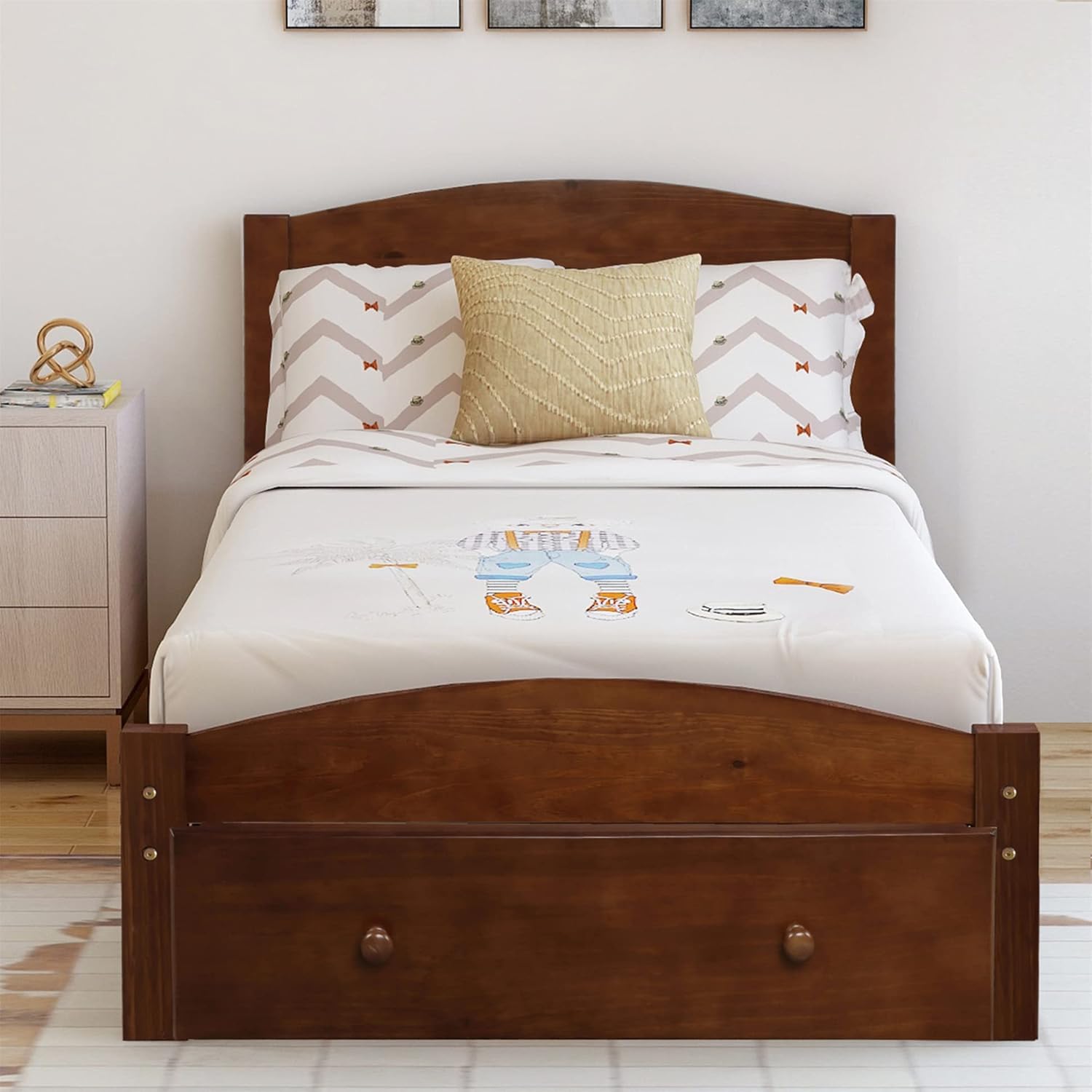 Harper & Bright Designs Cama individual con cajones de almacenamiento, cama...