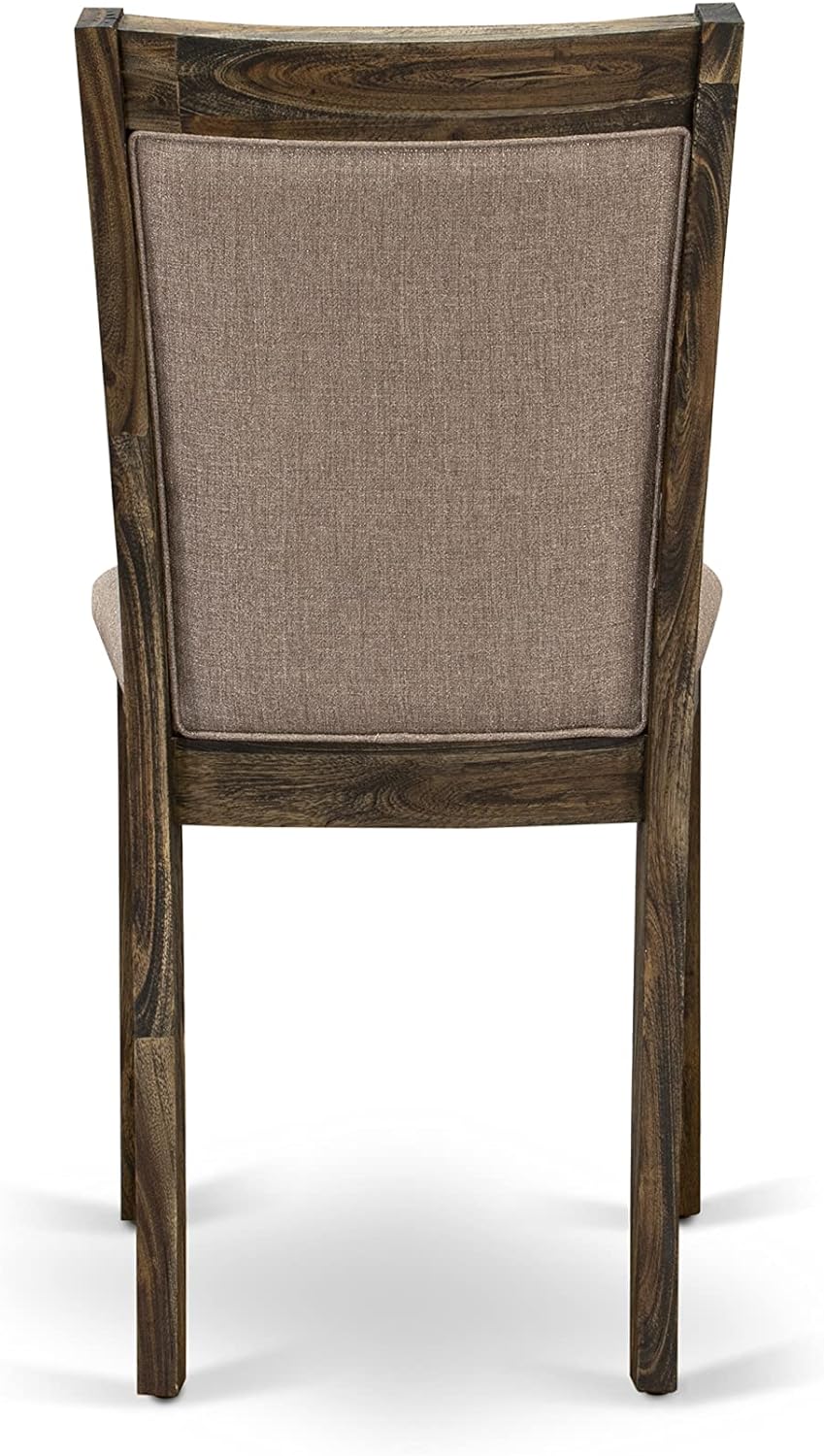 Monza Parson Juego de 2 sillas acolchadas de tela de lino color caqui oscuro,