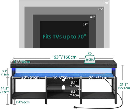 YITAHOME Soporte de televisión LED con tomas de corriente para 7065 pulgadas,...