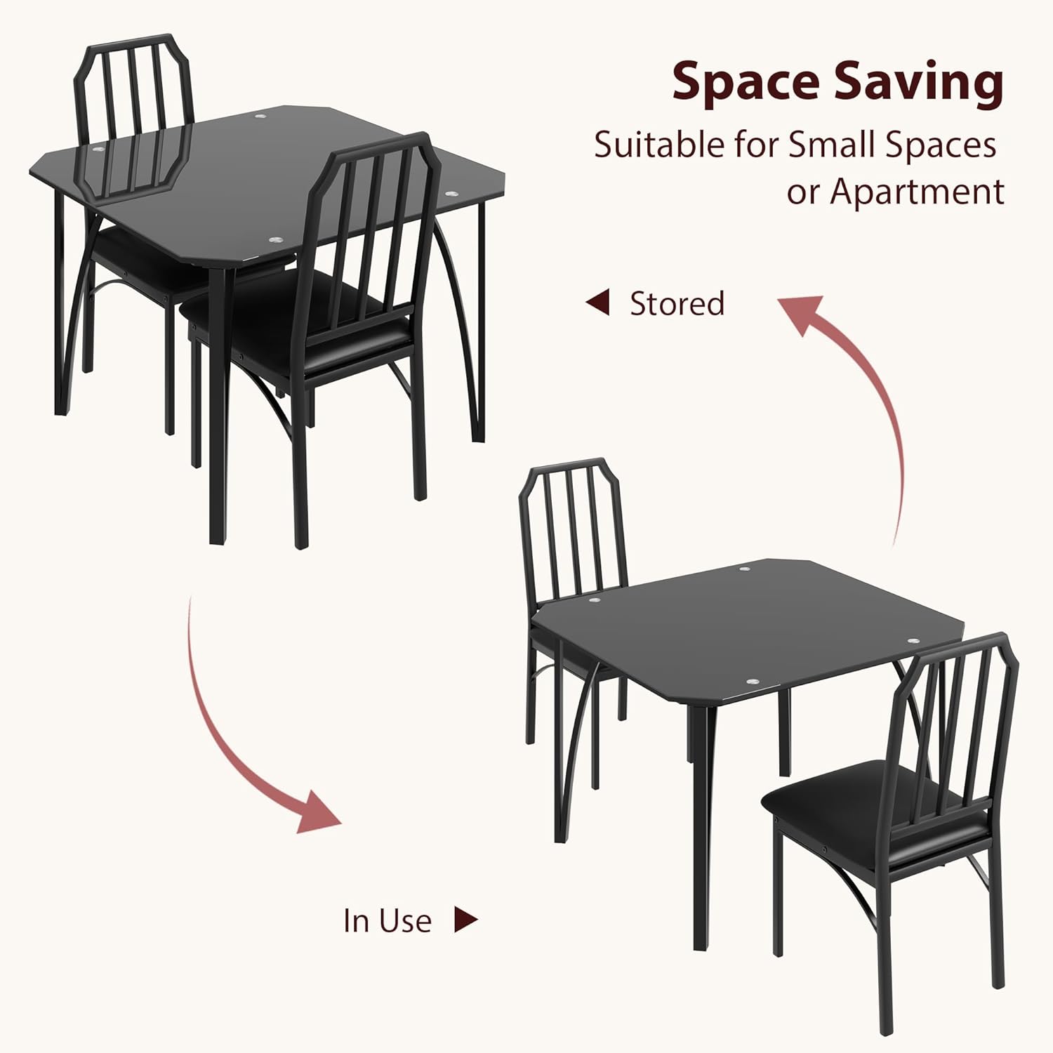 IDEALHOUSE Juego de 2 sillas de mesa de comedor para 2, juego de 2 sillas de