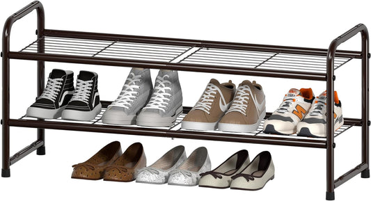 SUFAUY - Estante para zapatos apilable de 2 niveles, zapatero para entrada, con...