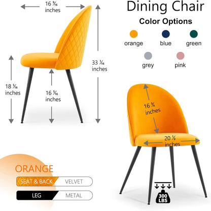 NORDICANA Accent Juego de 4 sillas de comedor de terciopelo, cómodas, taburetes