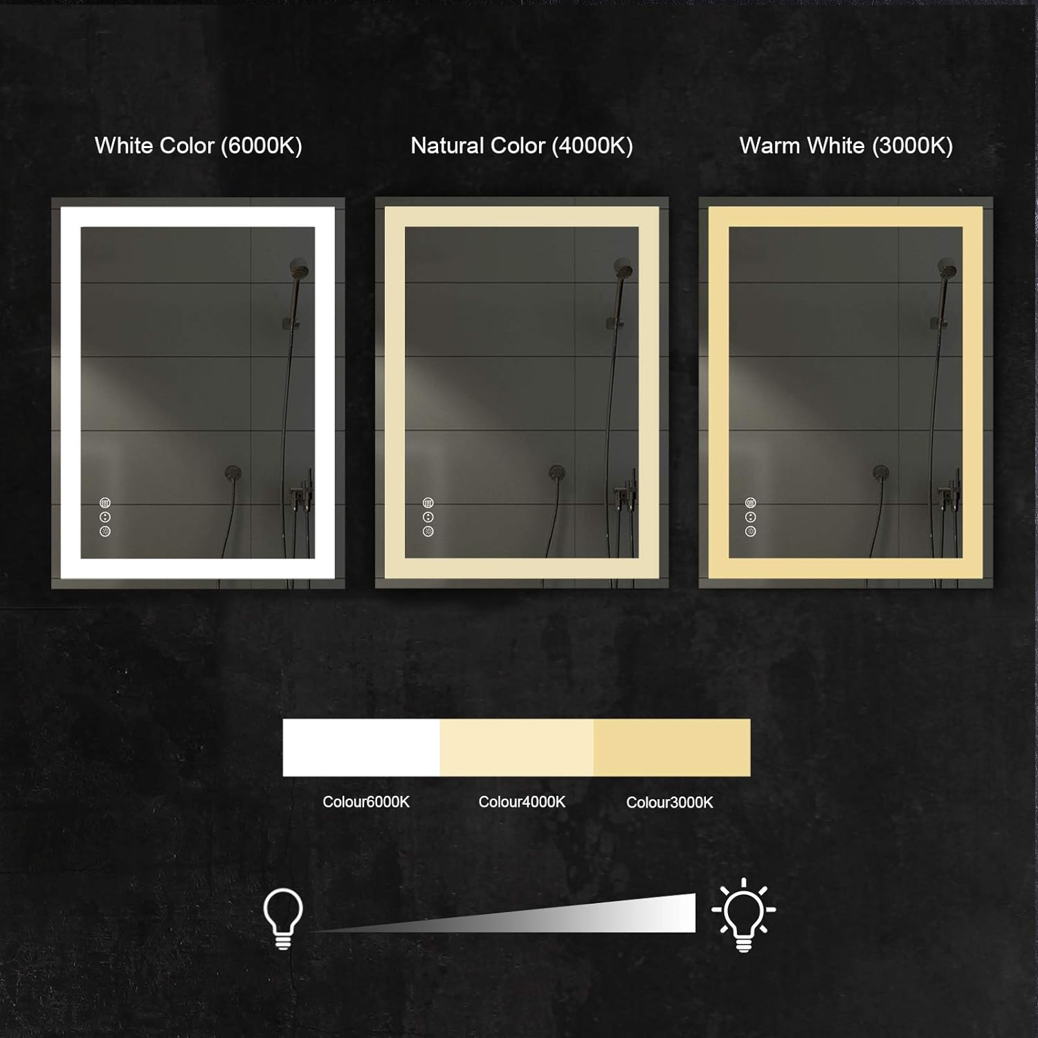 Amorho - Espejo de pared para tocador de baño, de 40x32 pulgadas, con luz LED...
