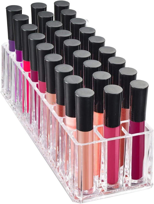 Organizador de brillo de labios, 27 espacios de acrílico transparente, vitrina