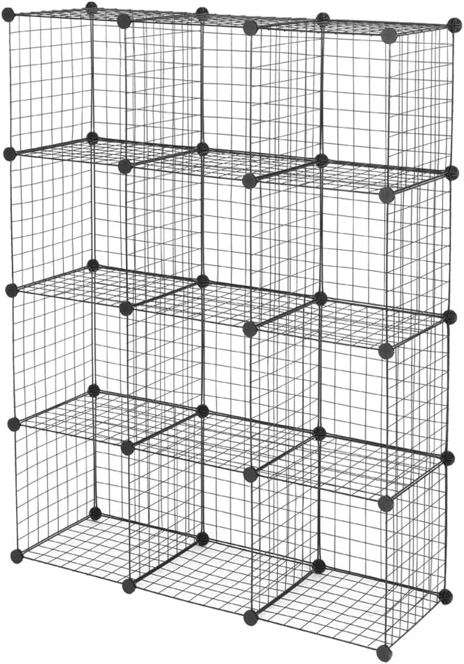 gt2-LC Organizador de 12 cubos, estantes de almacenamiento de cubos de alambre,