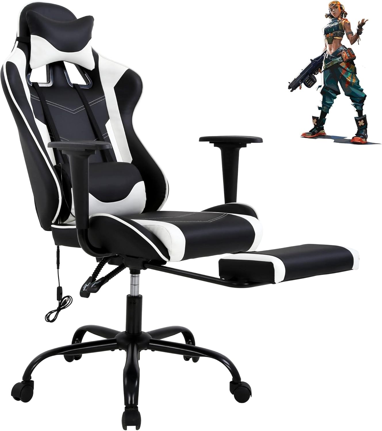 Best Home Silla reclinable para videojuegos de PC, silla ergonómica de...