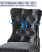 Chandler Juego de 4 sillas de comedor tapizadas de lujo, de terciopelo con