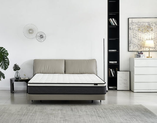 Colchón híbrido individual de 10 pulgadas en una caja, cojín de cama con diseño
