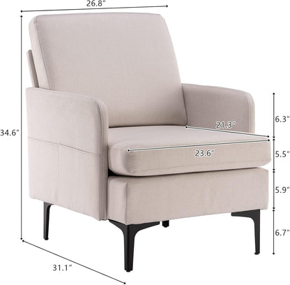 Silla de salón, cómoda silla decorativa para sofá individual, sillón tapizado,