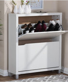 Armario zapatero Baxton Studio Simms moderno, color blanco