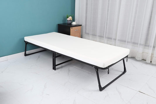 Cama plegable con colchón, cama de invitados portátil, cama de día, no requiere
