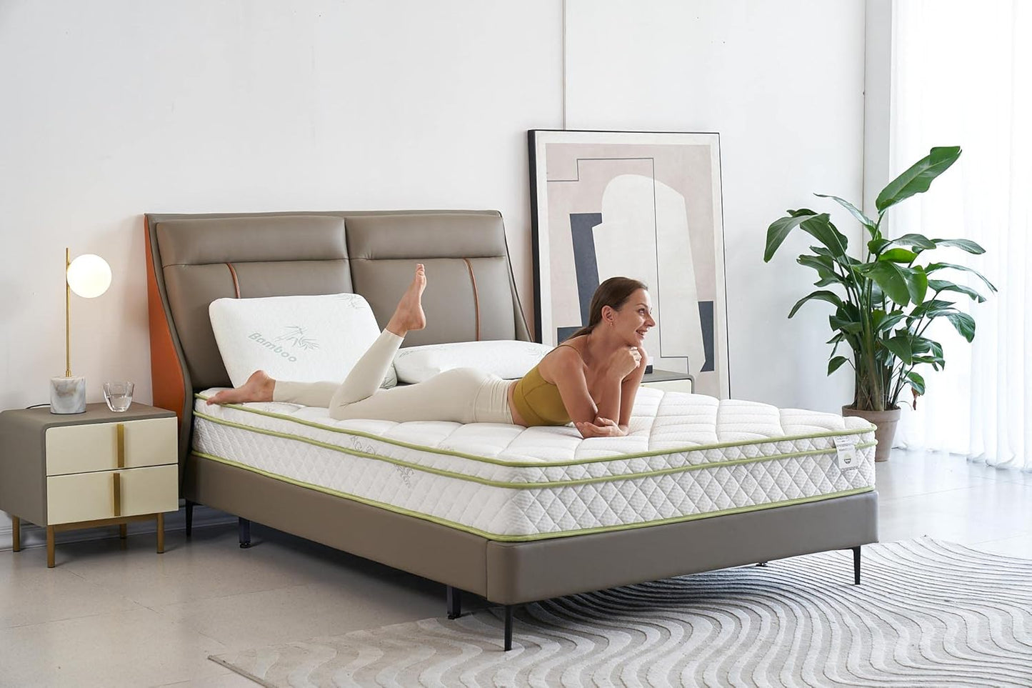 Oliver & Smith Colchón híbrido de 8 pulgadas de espuma fresca y cómoda, con