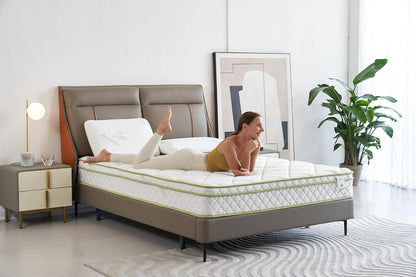 Oliver & Smith Colchón híbrido de 8 pulgadas de espuma fresca y cómoda, con