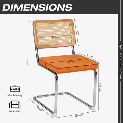 Juego de 2 sillas de comedor, sillas modernas de mediados de siglo con patas de