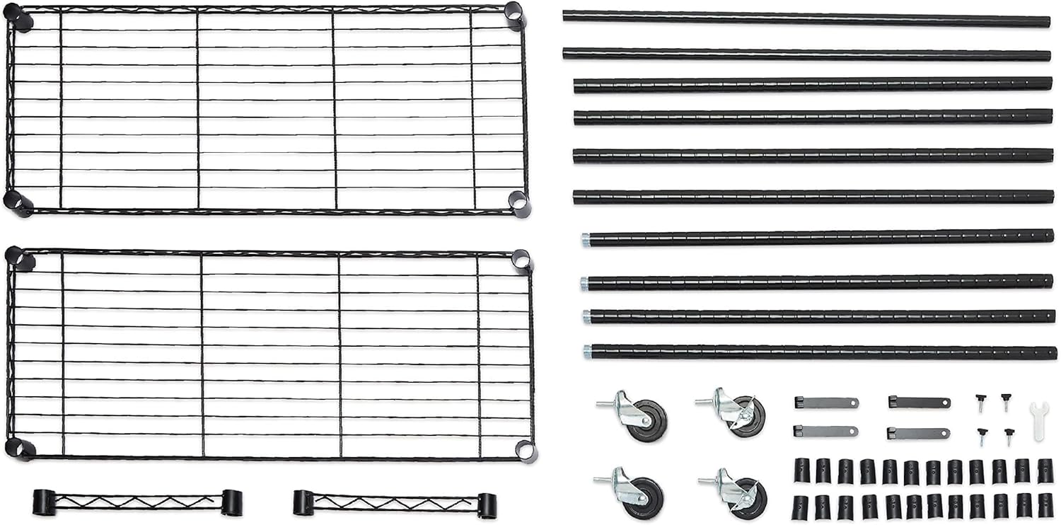 Tienda Basics WI-GAR1436B - Estante organizador de armario con ruedas,...