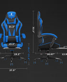 Silla de juegos con reposabrazos y reposapiés Linkage, silla de videojuegos de...