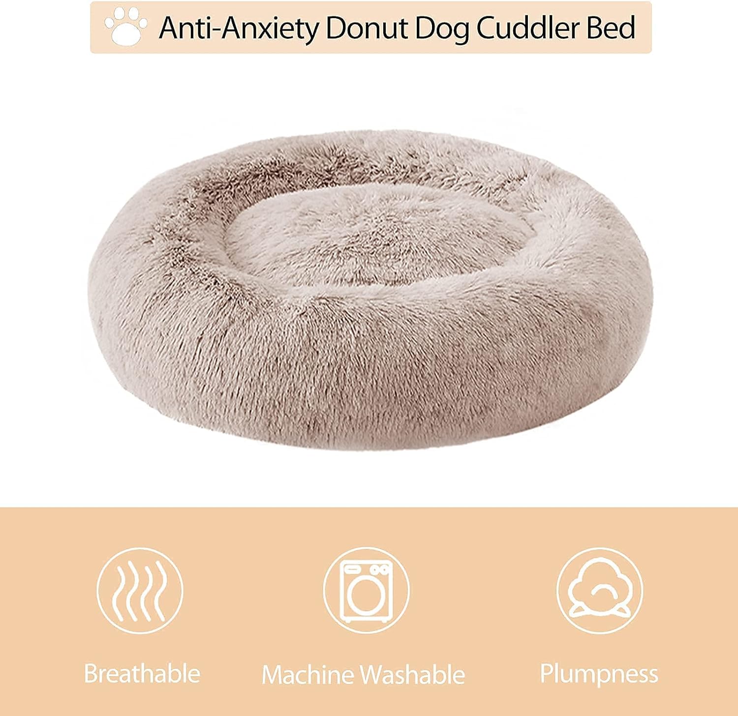 WNPETHOME - Cama calmante para perros y gatos, anti-ansiedad, de piel...