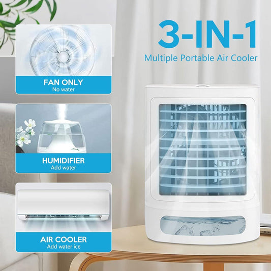 Mini aire acondicionado portátil, enfriador de aire evaporativo 3 en 1 Fancole