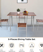 Moderno juego de mesa de comedor de 5 piezas para 4 sillas, muebles de cocina