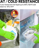 Vgo... Dishwashing Gloves, Reusable Household Gloves, Kitchen Gloves, Long