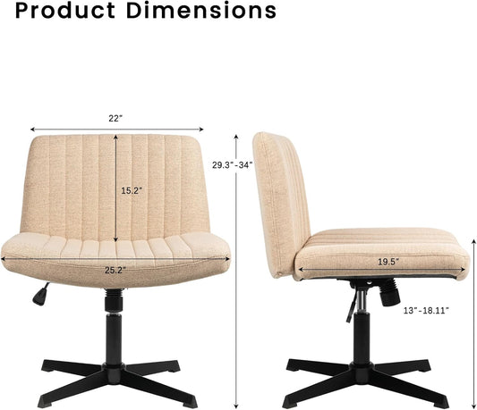 PUKAMI Silla cruzada sin brazos, silla de escritorio de oficina con patas...